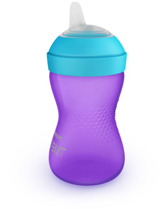 Philips AVENT / Чашка-непроливайка с мягким носиком, 300 мл., от  9  мес.,  фиолетовая, SCF802/02  - фото 2